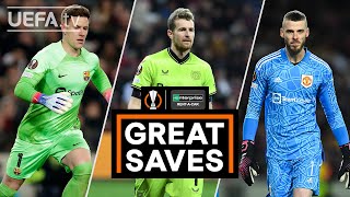 TER STEGEN HRADECKY DE GEA  UEL GREAT SAVES PLAYOFFS FIRST LEG [upl. by Enneira]