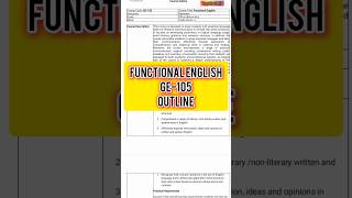 Functional English outline  GE105  Tayyaba Zahid  UOG English courses [upl. by Sirred446]