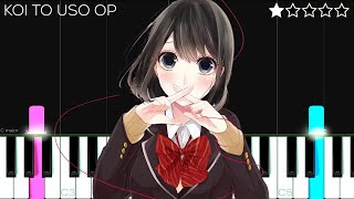 Koi to Uso恋と嘘 OP Full  Kanashii Ureshiiかなしいうれしい  EASY Piano Tutorial [upl. by Lewan]