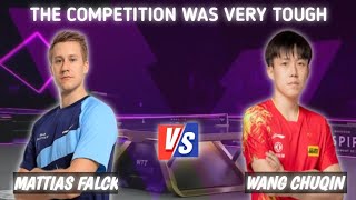 Mattias Falck vs Wang Chuqin WTT Champions [upl. by Aiepoissac]