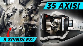 GIANT 35 AXIS 8 SPINDLE MultiSwiss CNC Machine [upl. by Vinny]