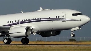 7377BF BBJ Short Takeoff and Landing Boeing Business Jet  Plane Spotting inside Larnaca Intl [upl. by Sonitnatsnoc]