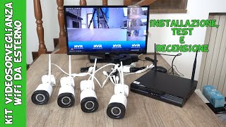 kit videosorveglianza professionale economico con telecamere wifi NVR DVR e HDD test e recensione [upl. by Kincaid]