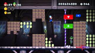 New Super Mario Bros U  World Frosted GlacierGhost House Swaying Ghost House All Star Coins [upl. by Atteragram728]