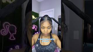 Half Up Half Down Tutorial 3 Bantu Knots On GLUELESS Wig [upl. by Akirre291]