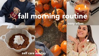 fall morning routine🍂🧸🕯️pumpkin baked oats self care sunday cozy aesthetic [upl. by Selim]