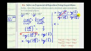 Ex Solve an Exponential Equation with Logarithms  Variable on Both Sides [upl. by Nylkaj203]