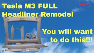 Part 1  Model 3 Headliner removal model3 headliner tesla [upl. by Stasny]