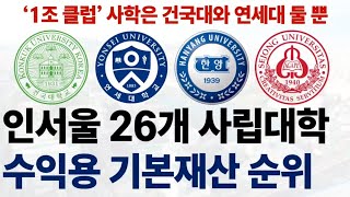 2024 인서울 사립대학들의 수익용 기본재산 순위에 대해 알아보자 [upl. by Desdee]