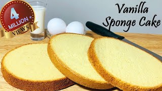 Vanilla Sponge Cake  Sponge Cake Base Recipe  Simple Vanilla Cake  The Perfect Sponge Cake Recipe [upl. by Ntsud121]