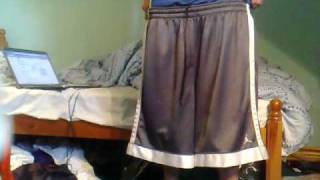 Double sagging 2 pairs of Jordan basketball shorts  chelsea away kit [upl. by Enillebyam62]