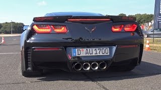 Chevrolet Corvette C7 Z06 Black Diva  BRUTAL ACCELERATIONS [upl. by Terri]