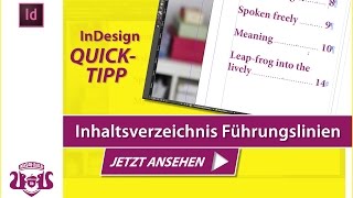 Inhaltsverzeichnis Führungs­linien erstellen  InDesign QUICKTIPP [upl. by Yelnahs]