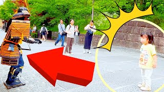 60 SAMURAI Mannequin Prank in Kyoto Japan  Japanese shogun prank for traveler at Kiyomizu Temple [upl. by Ixela]