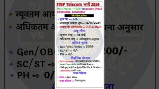 ITBP Telecom Vacancy 2024 ll ITBP Telecom SI HC Constable Recruitment 2024 ll itbp2024 letestjob [upl. by Fischer879]