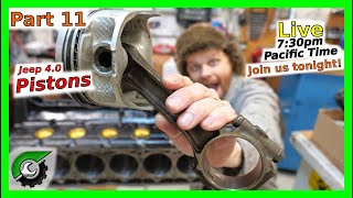 Jeep 40 Engine Build LIVE part 11 piston install [upl. by Magner]