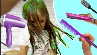 Reborn Hair Salon Doing Reborn Kid Doll Malia Hair I Reborn Role Play [upl. by Ecilahc]