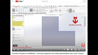 Formation Gratuite en SolidWorks  Comment supprimer les entités avec loutil quotAjuster les entitésquot [upl. by Ymled]