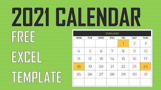 2021 Excel Calendar Template  21 Designs  Free Download [upl. by Nauq]