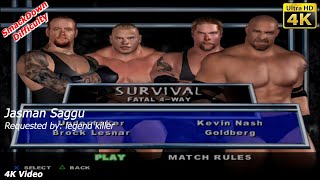 WWE SmackDown Here Comes The Pain  Undertaker Brock Kevin Goldberg Fatal 4 Way Rematch legend [upl. by Yarb]