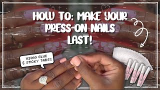 How to Apply Press on Nails with Adhesive Tabs and Glue [upl. by Dier]