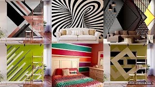 Geometric wall design 3D wall painting design ideas modern geometric acct wall paintLyphomedecor [upl. by Deery122]