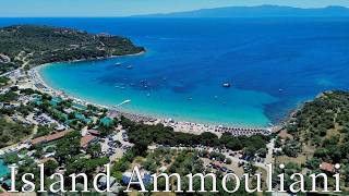 Island Ammouliani Greece  by drone 4K greekislands [upl. by Adabelle]