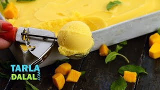 Mango Ice Cream Alphonso Mango ice cream with condensed milk by Tarla Dalal [upl. by Daggett278]