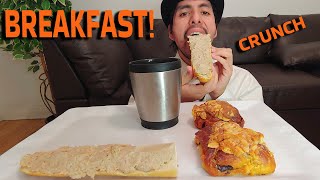 BREAKFAST CRETONS PORK PATE ON CRUNCHY BREAD AND CHOCOLATE PISTACHIO PASTRIES MUKBANG [upl. by Iosep]