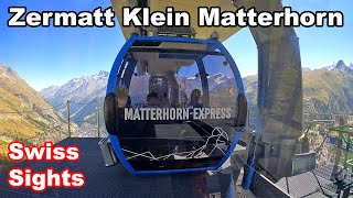 Zermatt to Klein Matterhorn Express Cable Car Switzerland 4K [upl. by Anaidiriv]