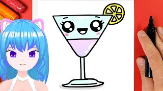 LERNEN SIE EINFACH EINEN KAWAII COCKTAIL ZU ZEICHNEN [upl. by Munford]