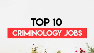 Criminology jobs  Career in criminology  Jobs in Criminology major  Criminology [upl. by Ettenal]