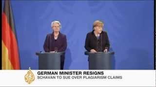 German minister resigns amid plagiarism scandal [upl. by Deborah]