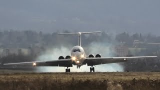 Rada Airlines Ilyushin IL62 Crosswind Landing amp Take Off Basel Mulhouse [upl. by Citarella]