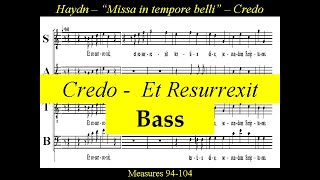 Haydn  Missa In Tempore Belli  Paukenmesse  3c Credo  Et Resurrexit  Bass [upl. by Eiger]