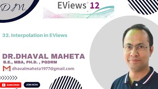 32 Interpolation in EViews 12  Dr Dhaval Maheta [upl. by Assena947]