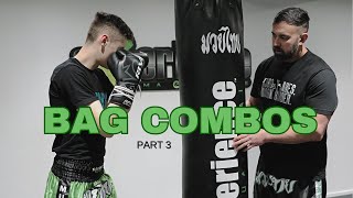 Muay Thai Fundamentals  Heavy Bag Punch Combos [upl. by Alcinia257]