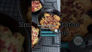 Smashed Potatoes „Elsässer Flammkuchen Art“ 🤍Gebacken in Gusseisenpfännchen im Deluxe Air Fryer [upl. by Hanad]