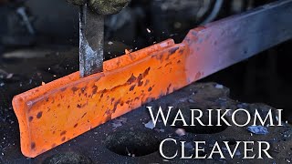 Knife making  Forging a Big Kitchen Knife using the Warikomi Technique [upl. by Enida]