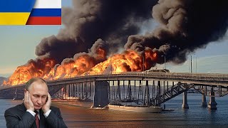 Russian Despair Video of The Crimean Bridge Destroyed by Ukrainian Air Force [upl. by Giguere684]