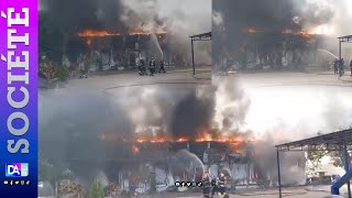 Incendie à la Senelec de Ouakam Les sapeurs tentent déteindre le feu [upl. by Niko233]