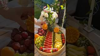 Cómo hacer decoración de mesa con platos de frutas  Ideas de decoración con platos de frutas [upl. by Scrogan]