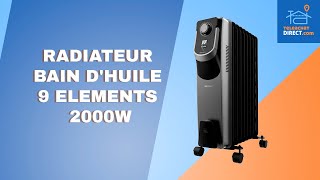 RADIATEUR BAIN DHUILE 9 ELEMENTS 2000W [upl. by Natsreik714]