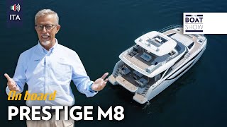 ITA NEW PRESTIGE M8  Prova Catamarano a Motore  The Boat Show [upl. by Marcella]