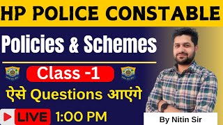 HP Police Constable 2024  Policies and Schemes Class 1  Practice Questions [upl. by Arleyne842]