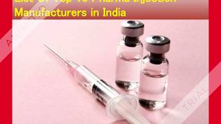 Top 10 Pharma Injection Manufacturers in India [upl. by Ydniahs360]