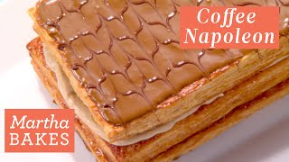 Martha Stewart’s Napoleon Dessert Millefeuille with Coffee  Martha Bakes Recipes [upl. by Sigismundo803]