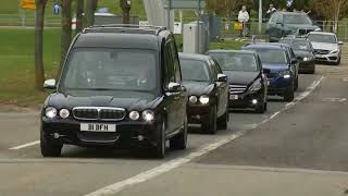 Alex Salmonds hearse is joined by Yes bikers and activists on his final journey home [upl. by Barrett947]