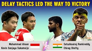 Delay Tactics Led the Way to Victory  AhsanSukamuljo vs RankireddyShetty  THOMAS CUP FINALS 2022 [upl. by Eizdnil]