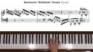 Beethoven Piano Sonata No 21 Waldstein Op 53 1st mvt Allegro con brio Tutorial Part 1 [upl. by Ahsiam]